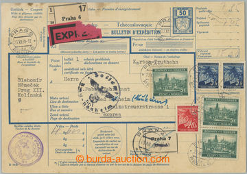 258637 - 1939 PŘEDBĚŽNÁ PARCEL BILL / whole forerunner Czechosl. 