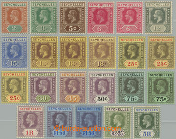 258649 - 1917-1922 SG.82-97, Jiří V. 2c - 5Rs, průsvitka násobná