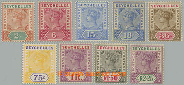 258657 - 1897 SG.28-36, Victoria new colours 2c - 2,25Rp, wmk CA; com