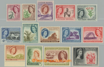 258663 - 1953 SG.78-91, Alžběta II. krajinky ½P - £1, bezvadné, 