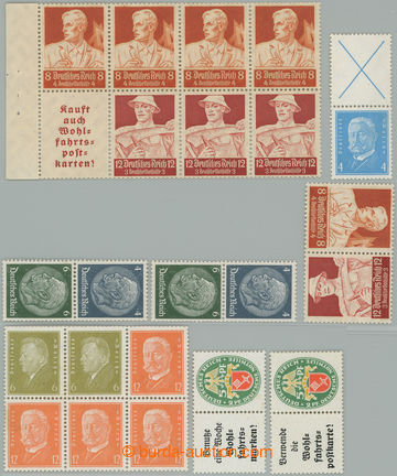 258686 - 1933-1940 SELECTION of / stamps from booklets in joined prin