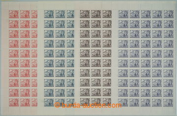 258722 - 1946 COUNTER SHEET / Pof.L17-L19, L21, Air Motifs 1,50Kčs -