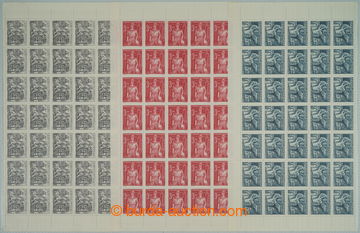 258739 - 1949 COUNTER SHEET / Pof.522-524, Miners' Day 1,50Kčs - 5K