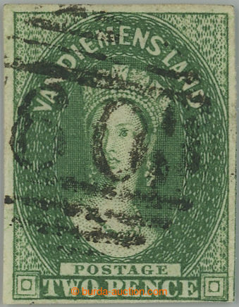 258755 - 1855 SG.17, Victoria Chalon Head 4P deep green, imperforated