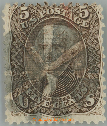 258768 - 1867-1868 Sc.95, Jefferson 5c hnědá, grill; pěkný kus be