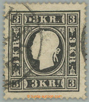 258774 - 1858 Ferch.7 II, FJ I. 3Kr černá II. typ s oblíbenou TV -