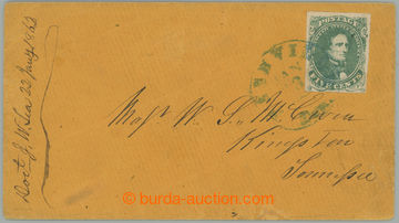 258781 - 1861 Sc.1, Davis 5c zelená na dopise se zeleným DR NASHVIL