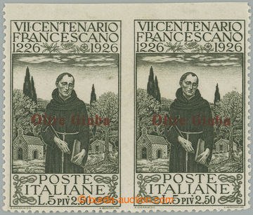 258802 - 1926 OLTRE GUIBA / Sass.28a(2) + 28b, St. Francis 5 Lire, pa