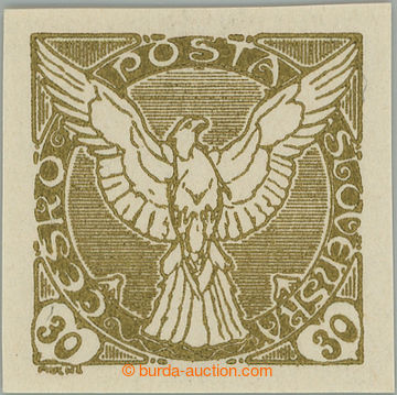 258837 - 1918 FALCON IN FLIGHT / Pof.NV6N, unissued 30h yellow-olive;