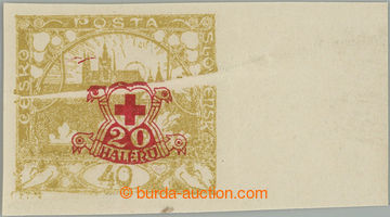 258885 -  Pof.170Nc production flaw, Hradčany 40h yellow imperforate