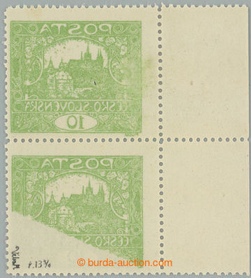 258904 -  Pof.6C Ob, 10h green with line perforation 13¾, vertical m