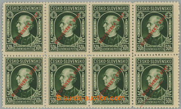 258925 - 1939 Sy.23A TESTER, Hlinka 50h green with overprint, line pe