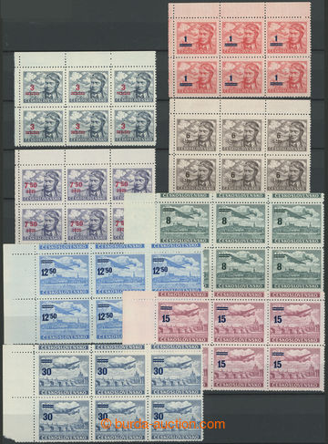 258939 - 1949 Pof.L25-L28+K L29-32, overprint provisory 1Kčs - 30Kč