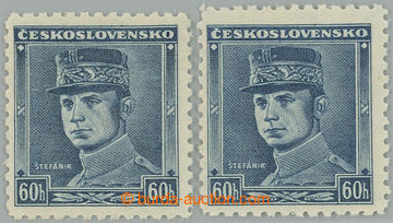 258960 - 1939 Sy.1, Blue Štefánik 60h blue, comp. 2 pcs of; mint ne