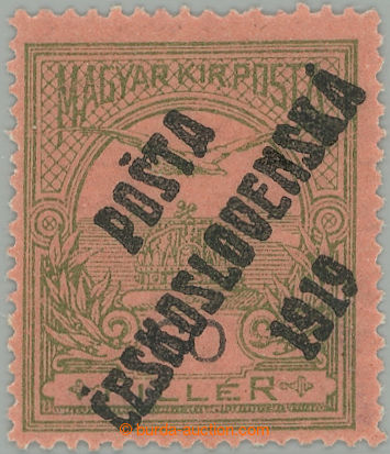 258963 -  Pof.94, 60f green / black, overprint type III.; hinged, exp