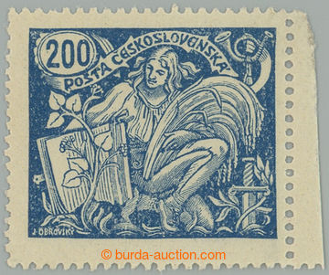 258969 -  Pof.174AII, 200h blue with R margin, type II with line perf