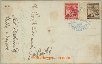 259077 - 1940 HERCI / pohlednice Zlína s vlastnoručními podpisy he