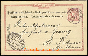 25912 - 1887 Württemberk Mi.P29, mezinárodní dvojitá dopisnice j