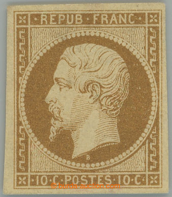 259159 - 1852 Yvert.9, Napoleon REPUB. FRANC 10C bistre brun; mimoř