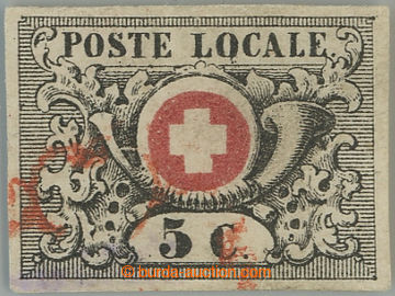 259171 - 1849 Mi.2b, POSTE LOCALE 5C schwarz / braunlichrot; bezvadn