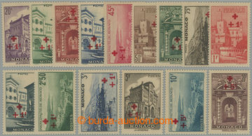 259175 - 1940 Yv.200-214, Stavby - příplatková série s přetisky 