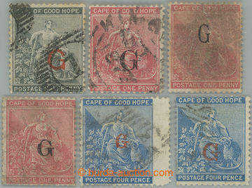 259179 - 1877 GRIQUALAND / SG.4f, 5a,c,d, 7c, 12f, provizorní přeti