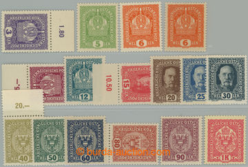 259181 - 1918 POSTAGE STAMPS / MALÝ FORMÁT / Mi.183-199, Austrian i