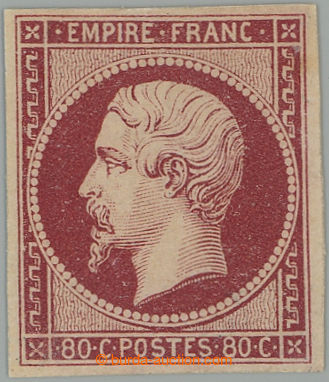 259197 - 1853 Yvert.17A, Napoleon EMPIRE FRANC 80C karmínová; bezva