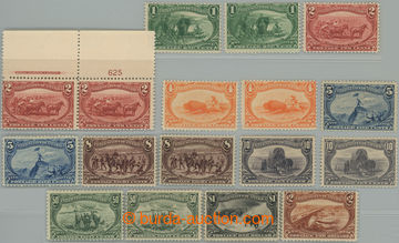 259198 - 1898 Sc.285-293, Omaha 1c - $2, incl. shades; G-F, $1 lightl