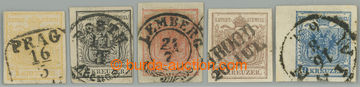 259210 - 1850 ANK.1-5, Coat of arms 1Kr-9Kr, value 1 Kr is Ib type oc