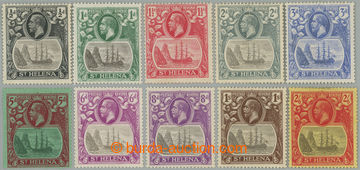 259217 - 1922-1937 SG.98c-106c, 108c, ½P - 2Sh6P, all CLEFT ROCK; ve