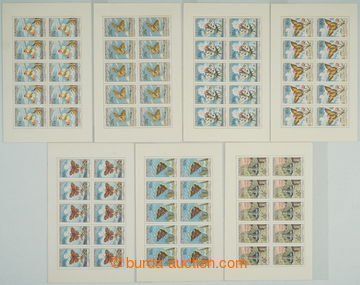 259227 - 1961 Pof.PL1217-1223, Butterflies, comp. 7 pcs of blk-of-10 