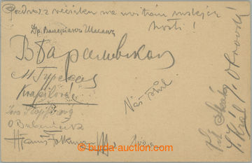 259295 - 1906 korespondenční lístek s podpisy umělců: malíři J