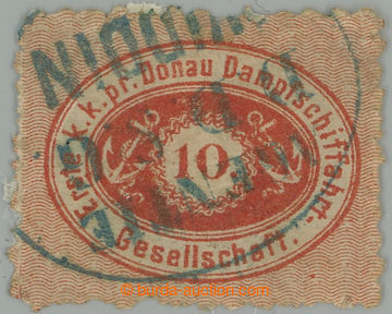 259339 - 1868 DDSG / ANK.4, Coat of arms 10Kr red; irregular perf, ty