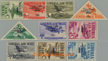 259398 - 1942 Sc.C27-C36, Airmail first flight to USA, ministry issue