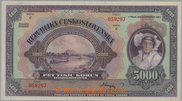 259403 - 1920 Ba.17b, 5000CZK 1920, set C, perf SPECIMEN; unfolded, s