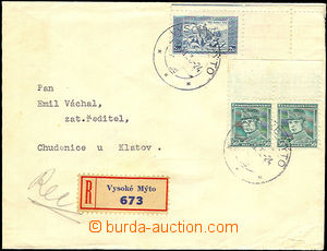 25941 - 1936 Reg letter with Pof.282, Anthem-issue, with R coupon an