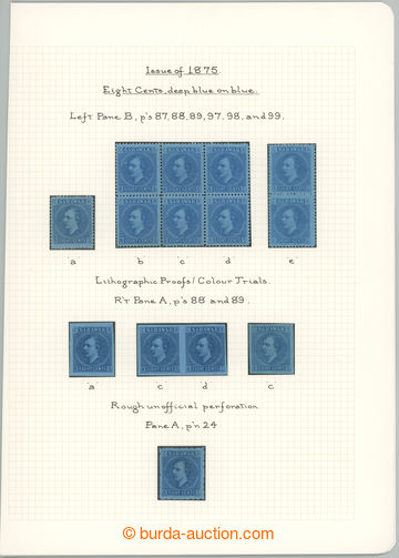 259434 - 1875 SG.6, Brooke 8c blue, specialized selection on old page