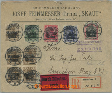 259446 - 1915 POLAND / Registered and Express letter to Prague, frank