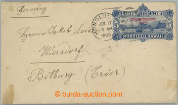 259483 - 1895 postal stationery cover Honolulu 5c blue, issue 1884 wi