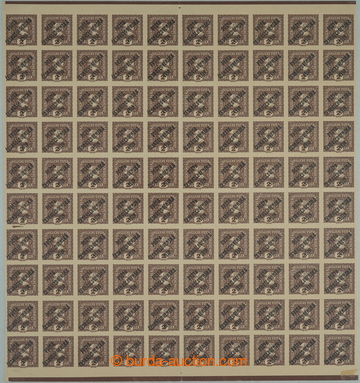 259488 -  COUNTER SHEET / Pof.60, Mercure L 2h brown, complete 100 st