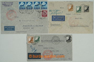 259502 - 1934-1936 KATAPULT / sestava 3ks Let-dopisů zaslaných do A