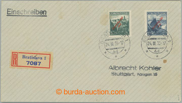 259541 - 1939 FDC / R-dopis zaslaný do Stuttgartu, vyfr. zn. Zvíkov