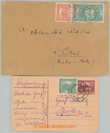 259657 - 1919 SPIRÁLOVÝ TYP / sestava 2 celistvostí zaslaných v t