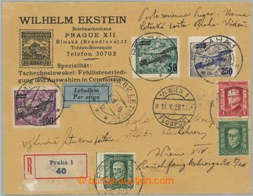 259675 - 1928 philatelically influenced Reg and airmail letter to Aus