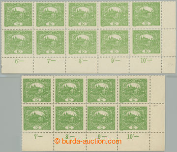 259686 -  Pof.6C plate mark, 10h green, line perforation 13¾, LR cor