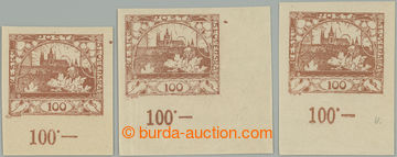 259691 -  Pof.20 plate mark, 100h brown, comp. 3 pcs of LR corner sta