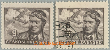 259844 - 1946, 1949 Pof.L19+L27 production flaw, Air Motifs 9Kčs, st