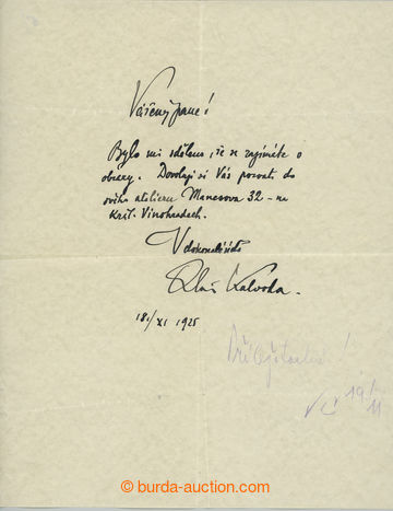 259874 - 1925 KALVODA Alois (1875-1934), významný český impresion