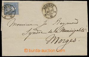 25988 - 1866 skládaný dopis vyfr. zn. Mi.23, DR GENÈVE 2.Mai.